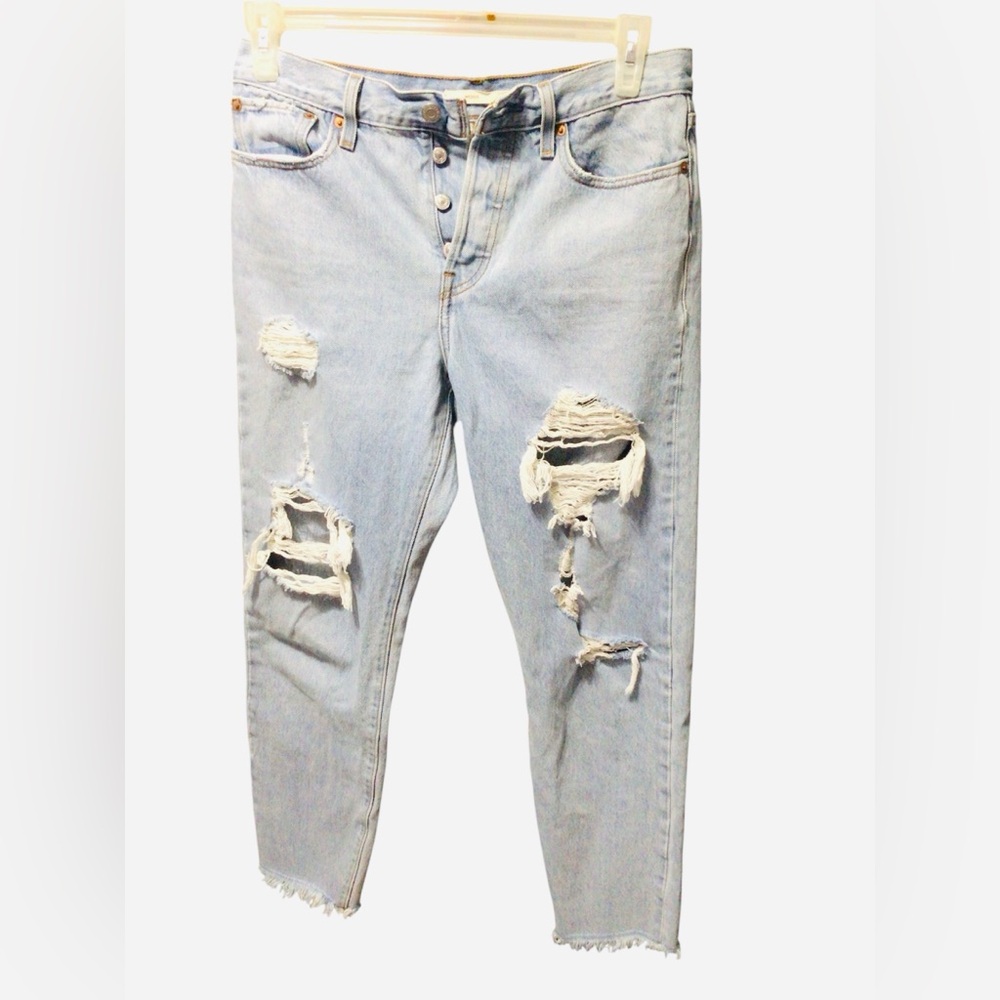 Signature by Levi Strauss Light Blue Ripped Boyfriend Jeans